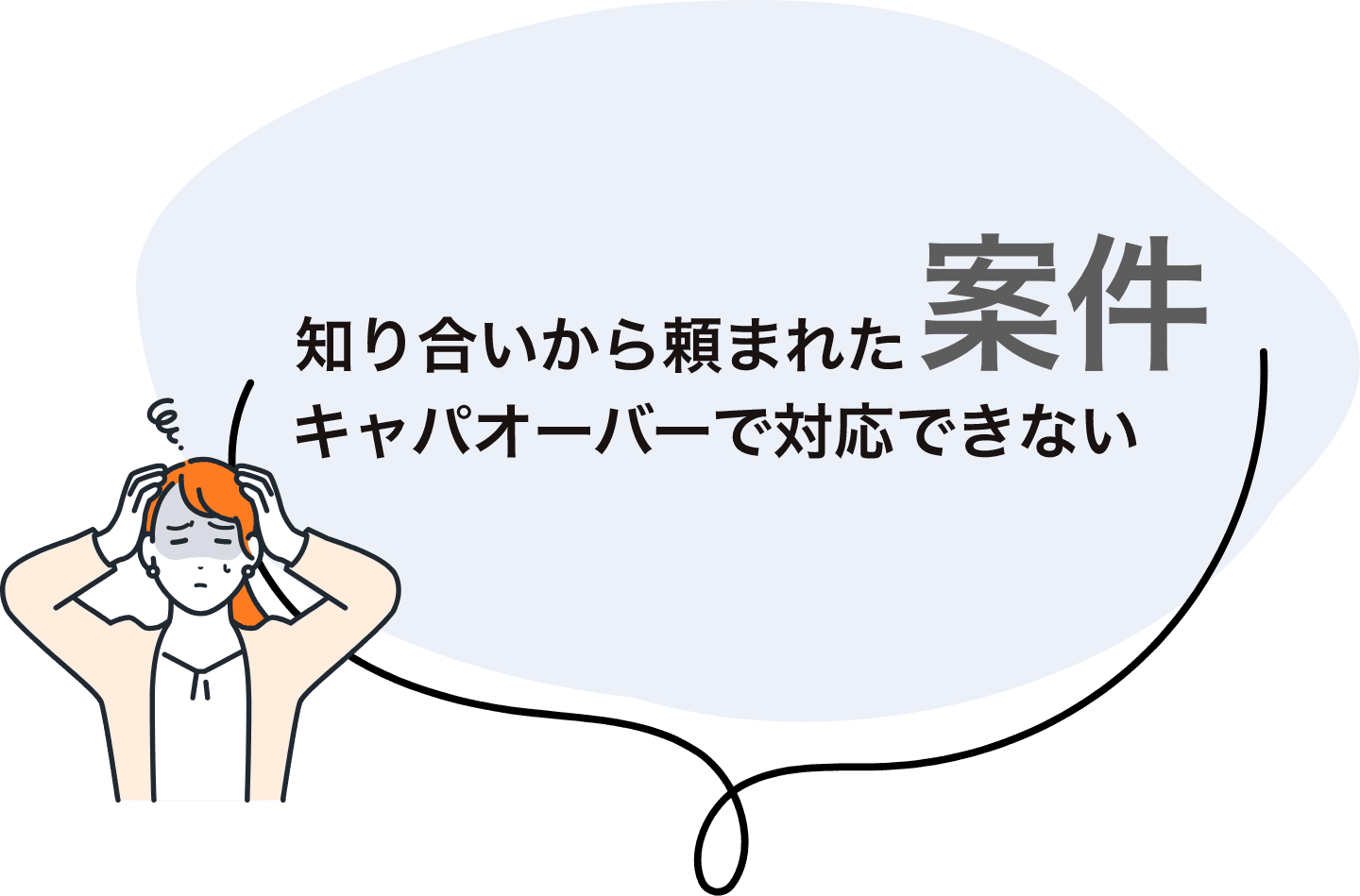 知り合いから頼まれた案件キャパオーバーで対応できない